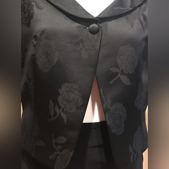 Isabel Ardee Small Black column 1 Button Light Floral Pattern Jacket Sz 12 - Picture 3 of 10